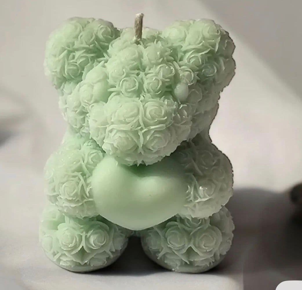 Osito rosa verde detalle