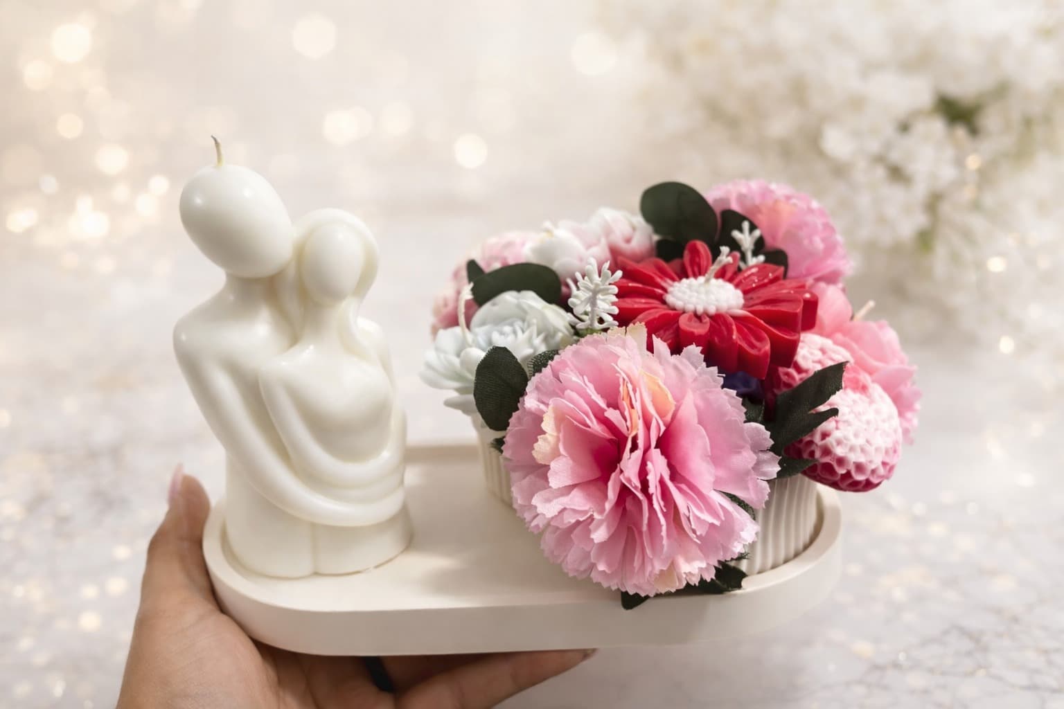 Set San Valentín detalle flores