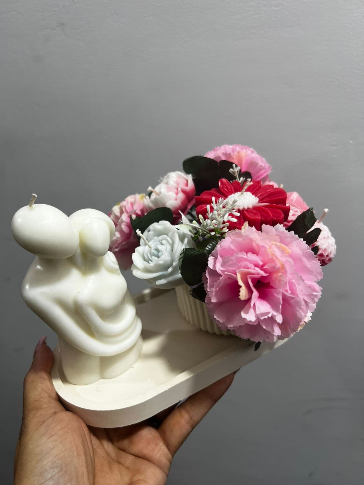 Set San Valentín en base decorativa